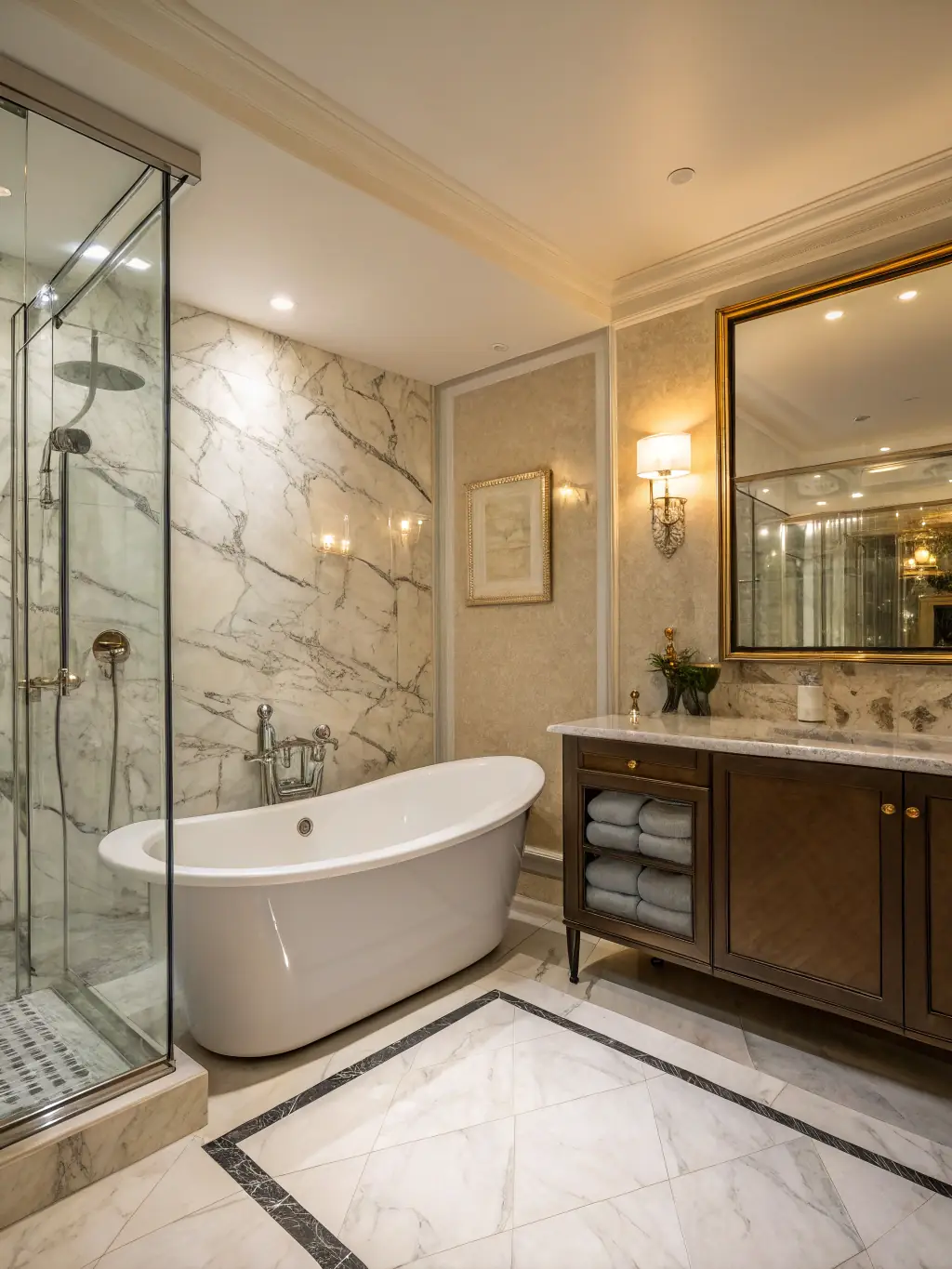 A high-quality image of a vintage-inspired bathroom with checkered tiles, a claw-foot tub, and antique fixtures, showcasing the blend of retro design and modern comfort.